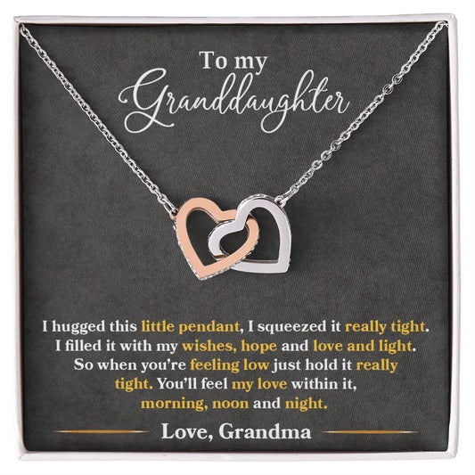 To My Granddaughter, You'll Feel My Love Within This Pendant